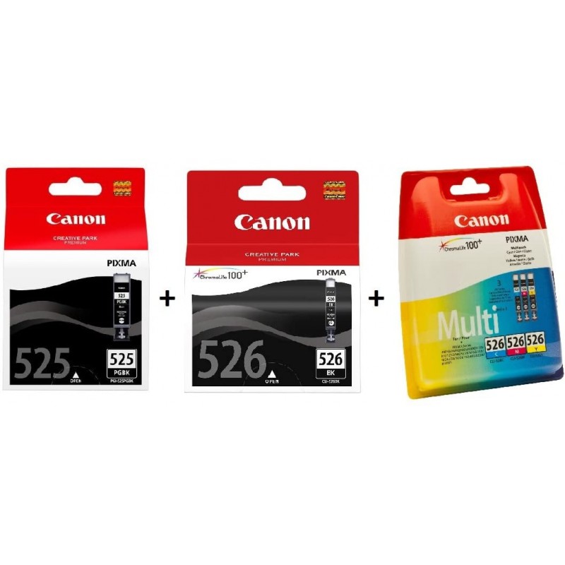 ✓ Pack 5 cartouches compatibles CANON PGI-525/CLI-526 couleur pack en stock  - 123CONSOMMABLES